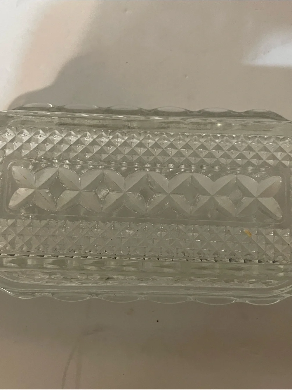Vintage Anchor Hocking Wexford Glass Butter Dish